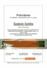 Osvedčenie BRAMAC