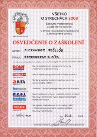Cech strechárov Slovenska, osvedčenie pre STRECHSTAV a PÍLA